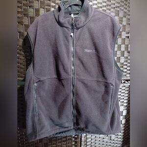 Marmot Men's Drop Line Full-zip Fleece Vest Dark Gray Size XL